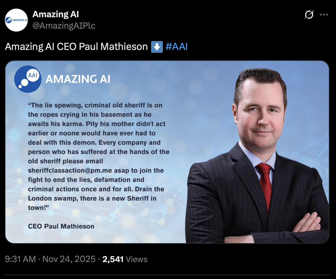 Amazing AI tweet of 25 November 2025