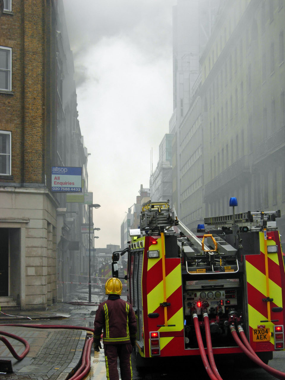11 March 2010 fire that began at Sosho Restaurant before consuming entire block